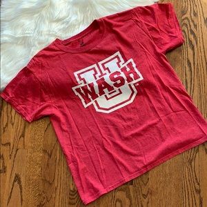 Hanes WashU Red Short Sleeve Tee